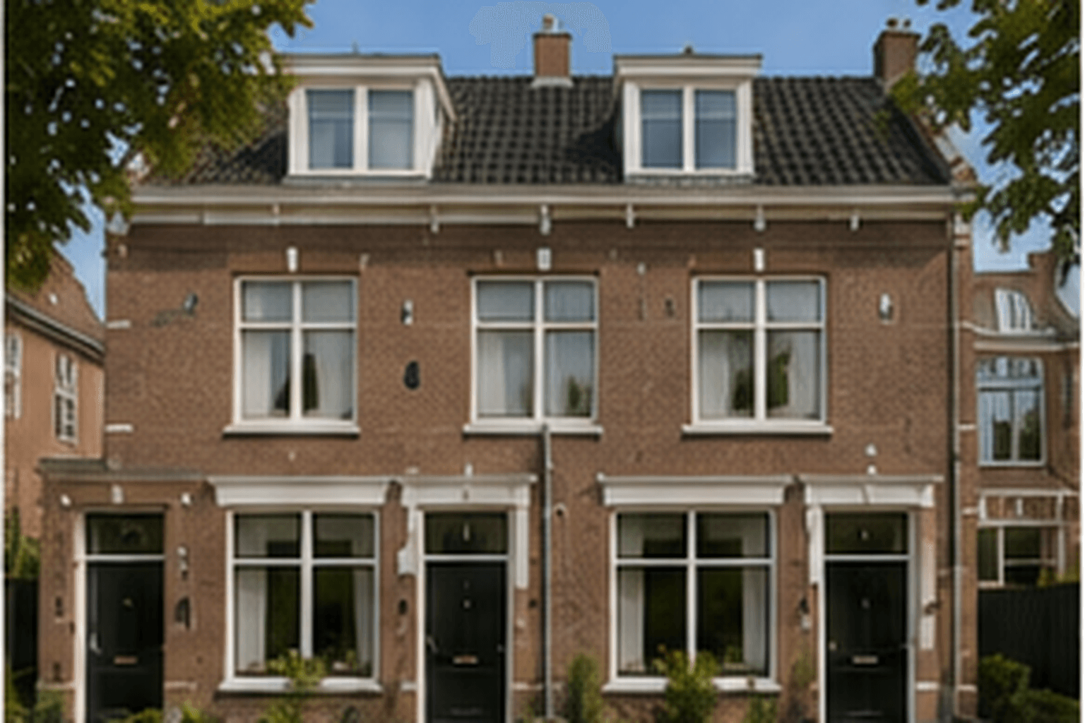 Voorzijde — Twee-onder-een-kapwoning in Breda